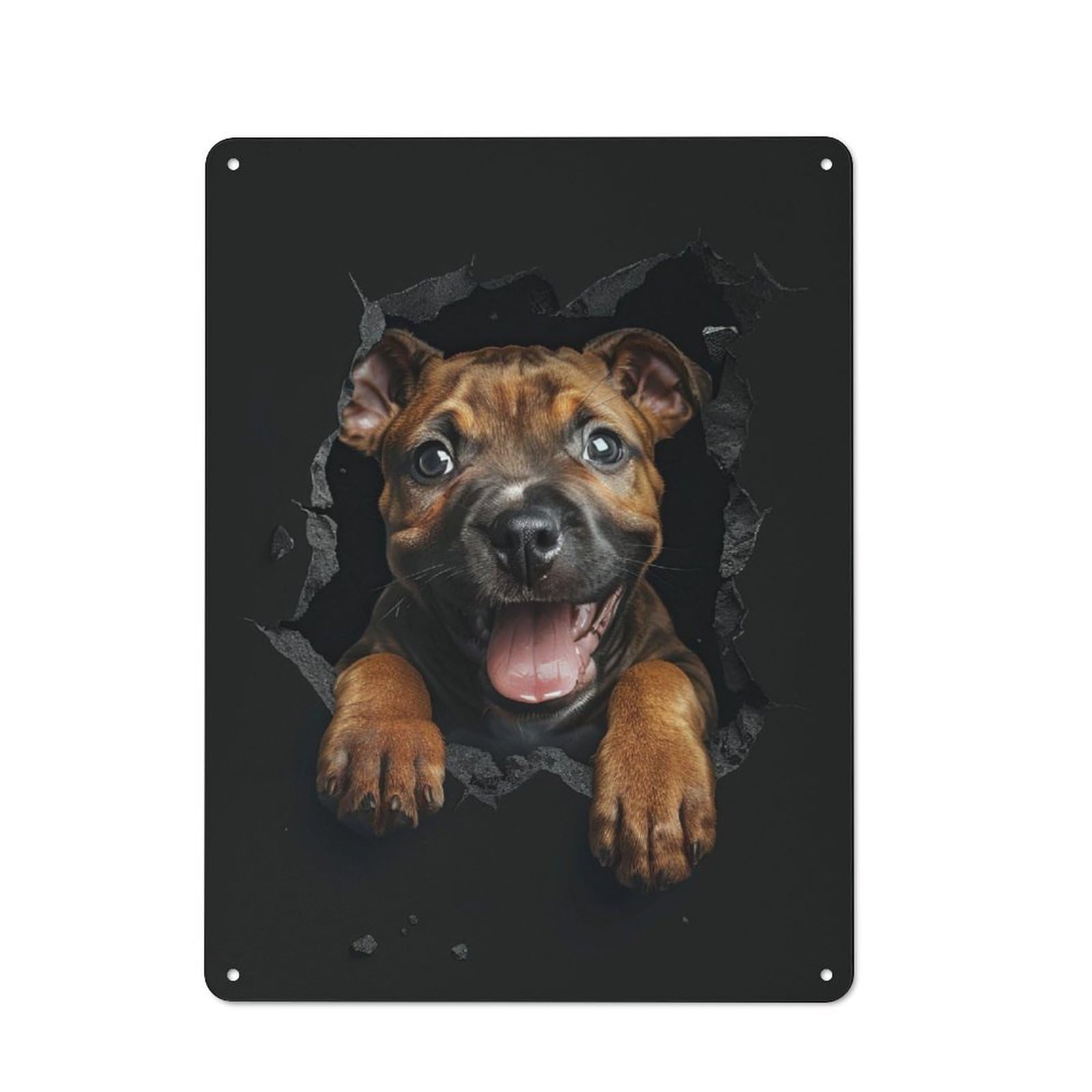 Junmoney Staffordshire Bull Terrier Vintage Metal Plaque 40X30cm For Dining Room Or Kitchen, For Home Decor Collectors Refreshing A Room In Autumn