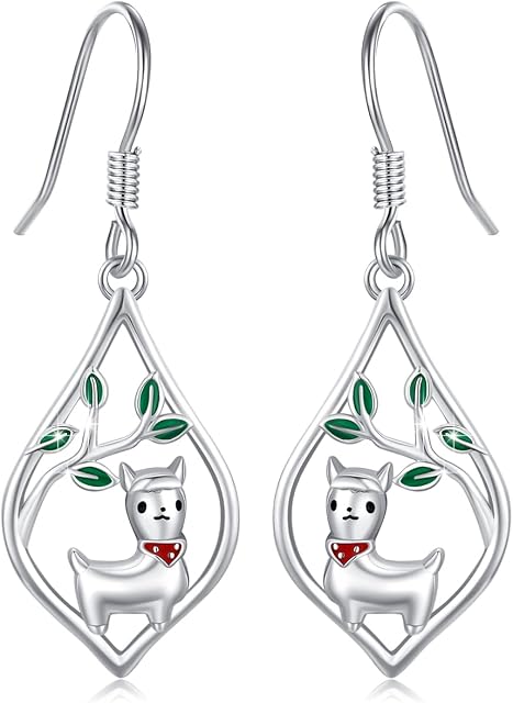 Animal Earrings for Girls 925 Sterling Silver Dangle Drop Earrings Cute Animal Hoop Earrings Hypoallergenic Jewelry Gifts for Women Girls