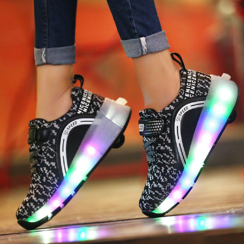 SDSPEED Kids Roller Skate Shoes with Single Wheel Shoes Sport Sneaker LED - Image 3