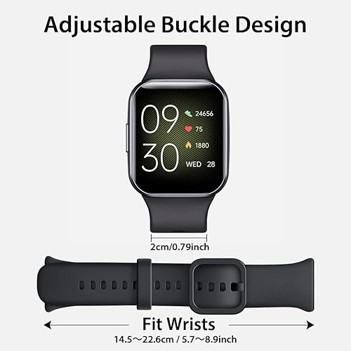 Miniatura 5 de WalkerFit Correa de reloj inteligente compatible con MOLOCY Watch Aires A1, correas deportivas Q23 de 1.654 in, correa impermeable de silicona suave