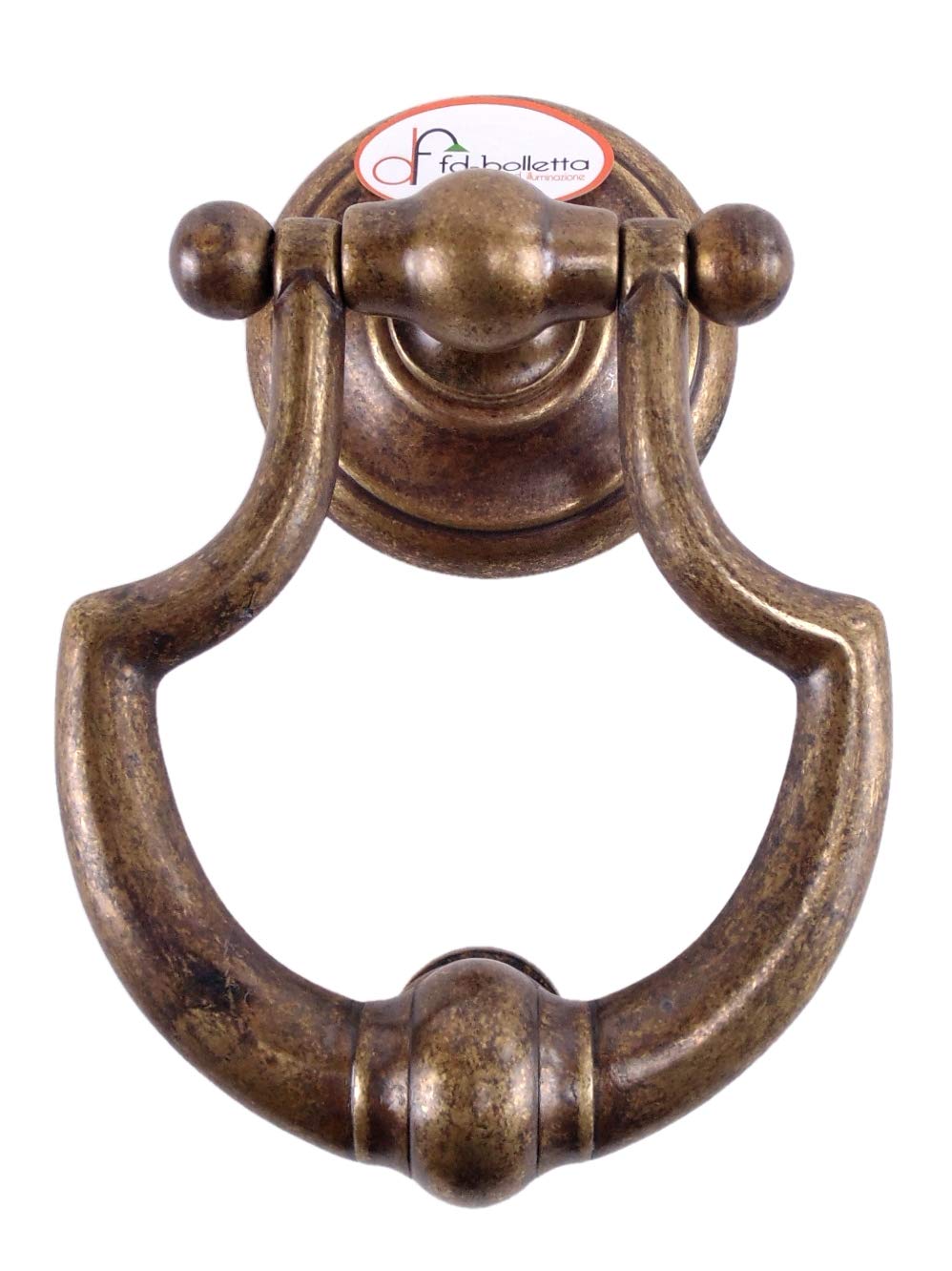 Battente porta,batacchi,battente ottone btm4 Misure:H battente tot 16,5cm,larghezza 11cm,distanza tra i 2 perni 11cm,misure perni Ø 8mm,lunghezza 5,5cm