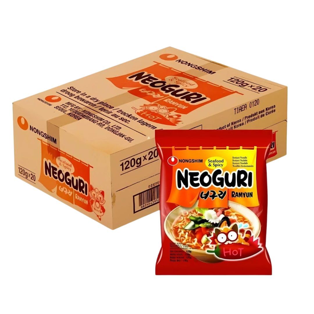 Korean Market | Neoguri Picante Ramyun | Ramen Coreano Instantáneo | Pack 20 |120g