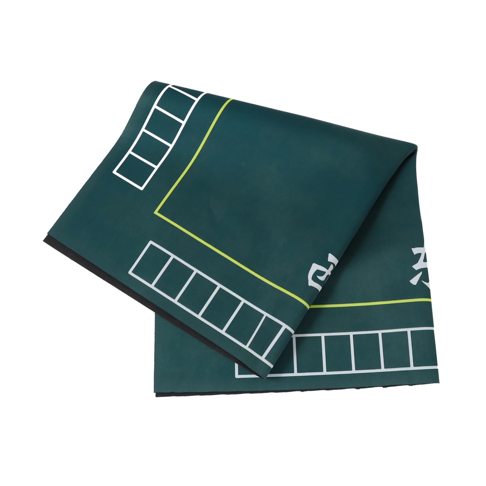 Tappetino Tavolo da Gioco Quadrato Verde in Poliestere e Gomma