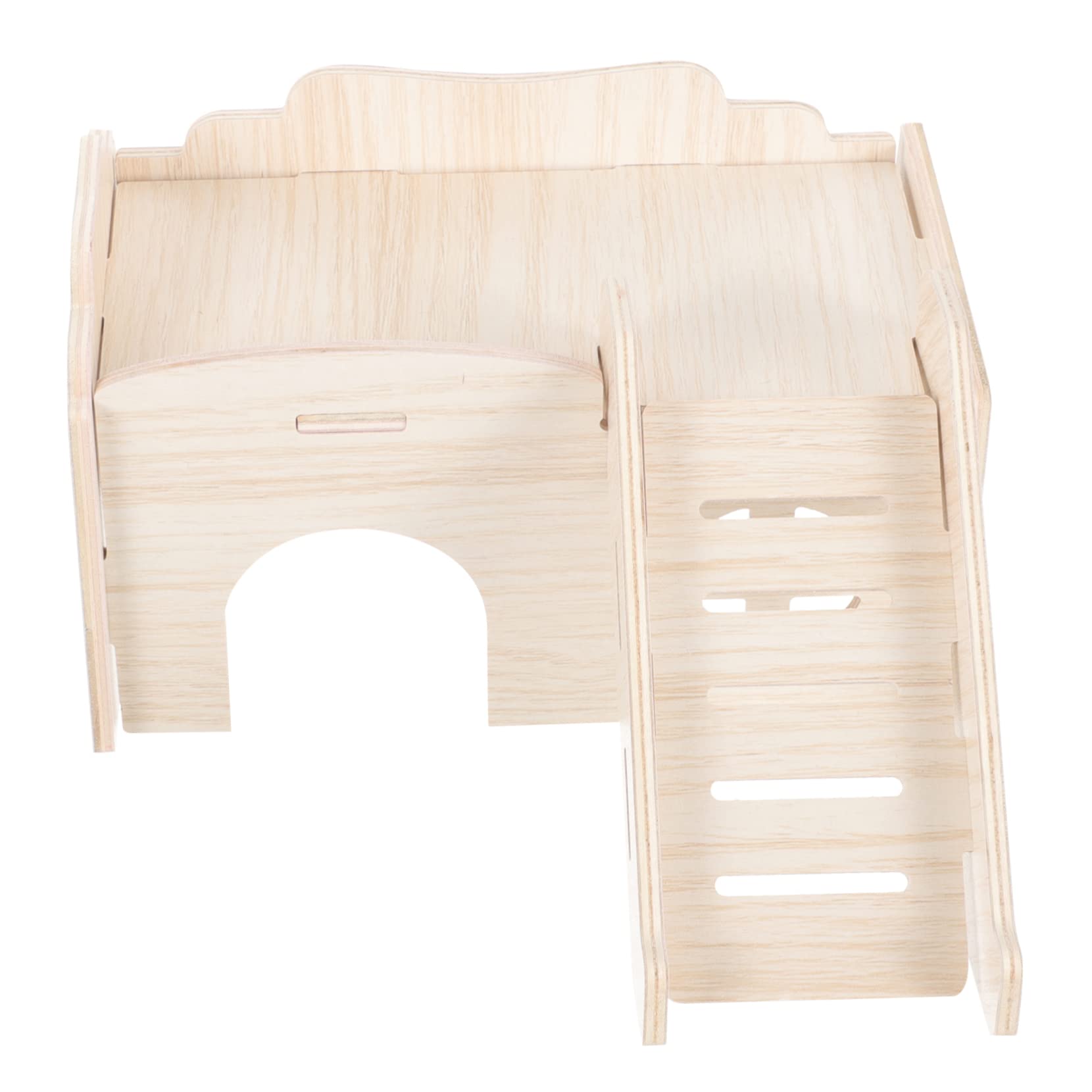 VANZACK Wooden Hamster Hideout Animal Cage with Ladder for Hamster Playtime Natural Design for Healthy Growth Fun Hideaway
