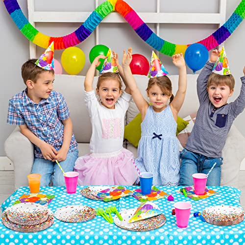 durony 48 Pieces Confetti Sprinkles Plates Thick Paper Plates Party Dessert Plates Decorations for Weddings Birthday Theme Party Supplies (7 Inches, 9 Inches) - Thumbnail 6