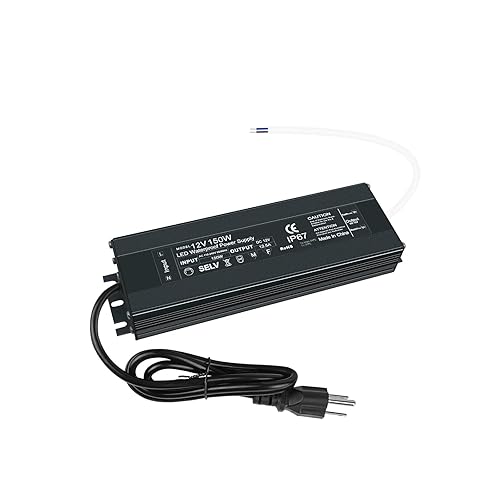 Miniatura 7 de Controlador LED impermeable IP67, transformador de bajo voltaje de 60 W, fuente de alimentación LED de 90-130 V CA a 12 V CC 5 A adaptador para