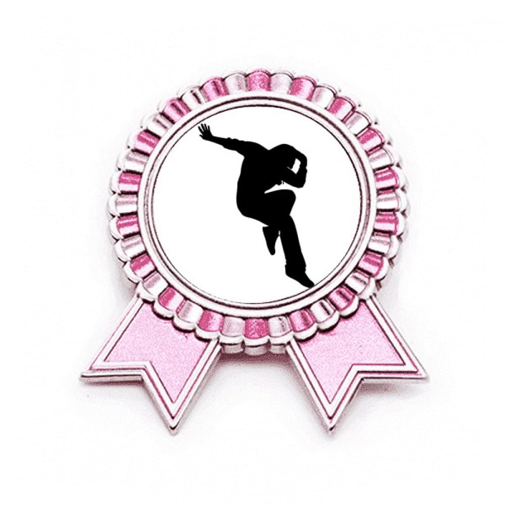 Broche rose Hip Pop en métal M avec épingle de fixation solide