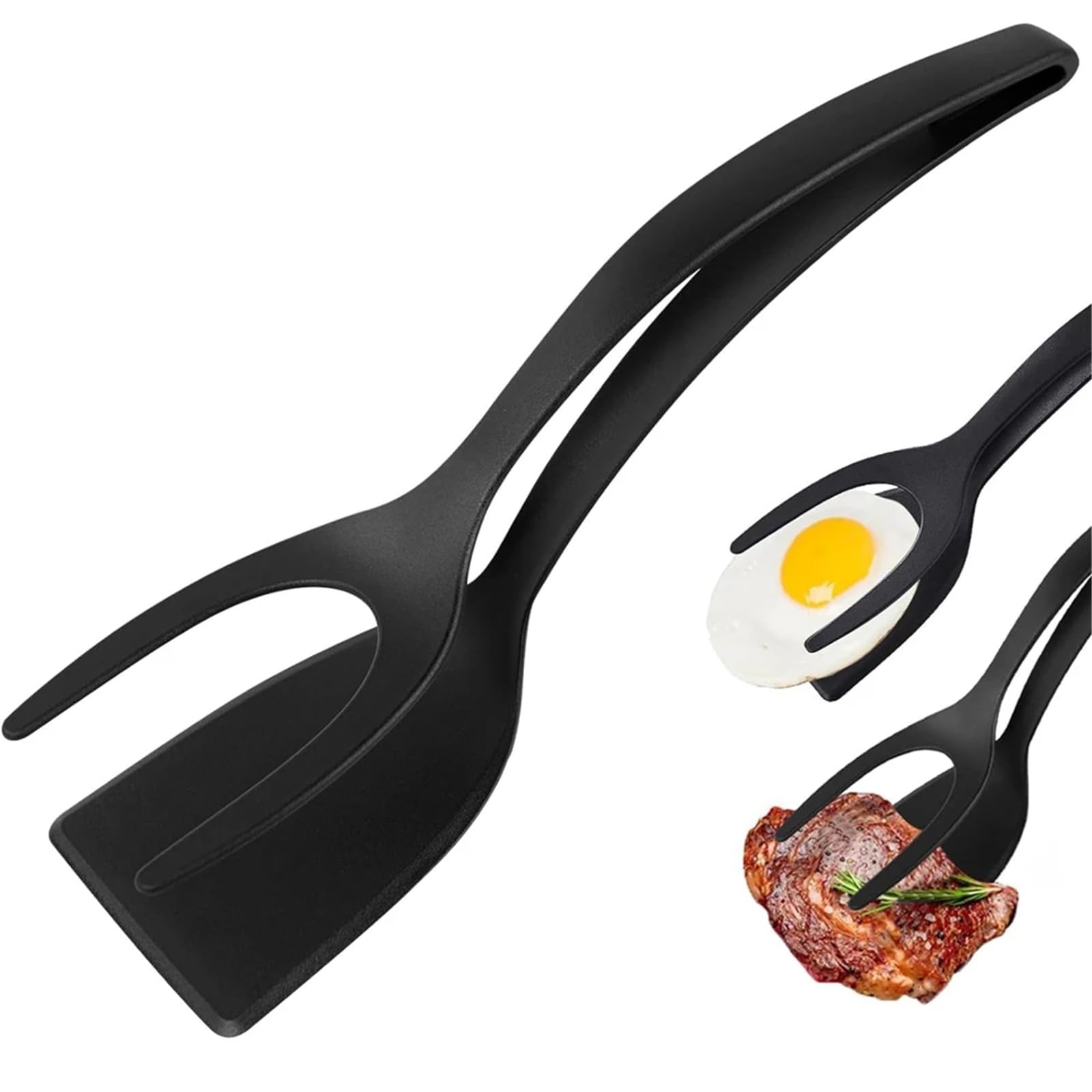 Espátula 2 en 1 con agarre giratorio, pinza for huevos, panqueques, pescado, tostadas francesas, tortillas, herramienta antiadherente for cocinar casa(Red 1 pack)