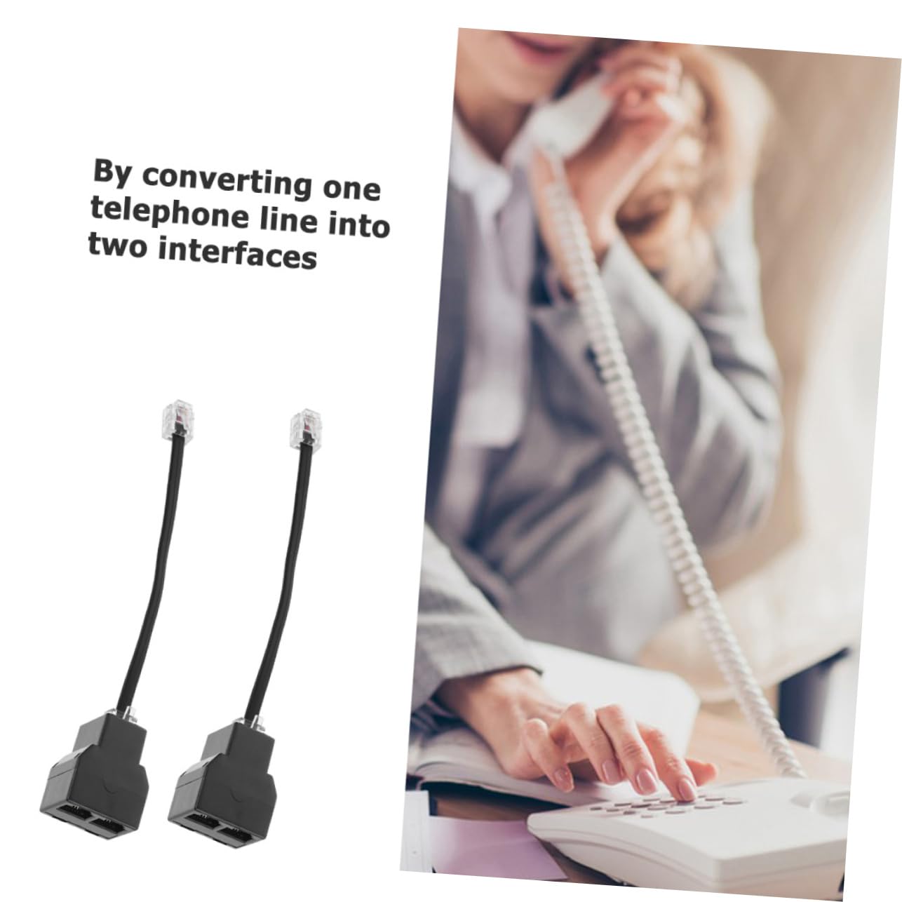 SHOWERORO 20 Stück Telefonleitungsadapter Telefonadapter Kabeladapter Rj11 Adapter Telefonteile Telefonsplitter Für Festnetztelefonkabeladapter Telefonzubehör Kupfer Schwarz