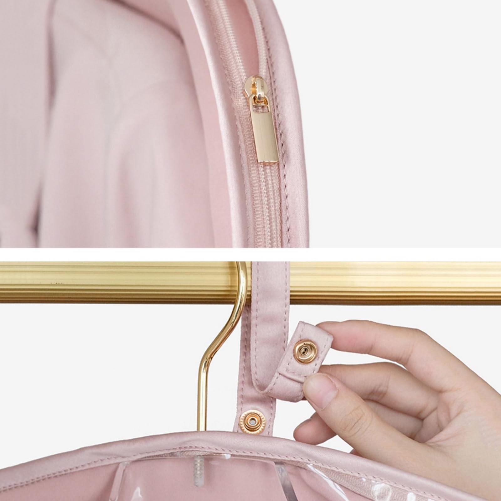 Bolsa de ropa para colgar ropa, funda con cremallera a prueba de polvo para trajes, abrigos, vestidos y camisas, 51 pulgadas