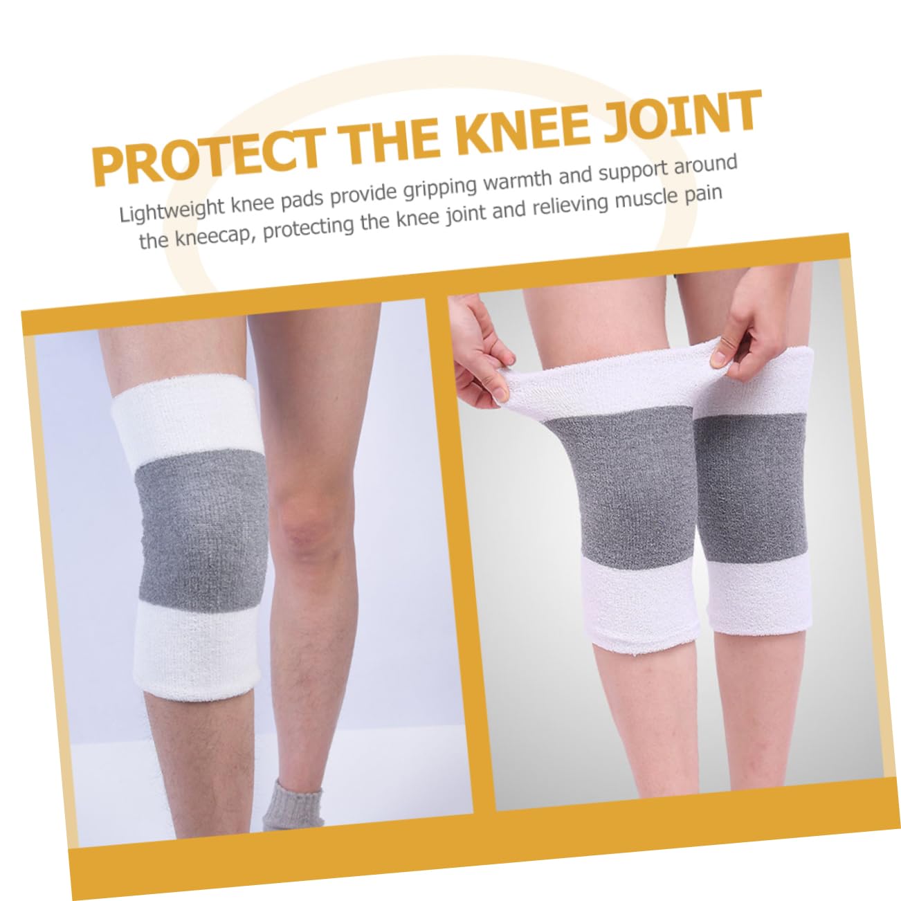 Holibanna 2 Pairs Warm Knee Sleeves Elastic Support for Winter Sports Breathable Leg Warmers for Running Cycling Yoga and Outdoor Activities