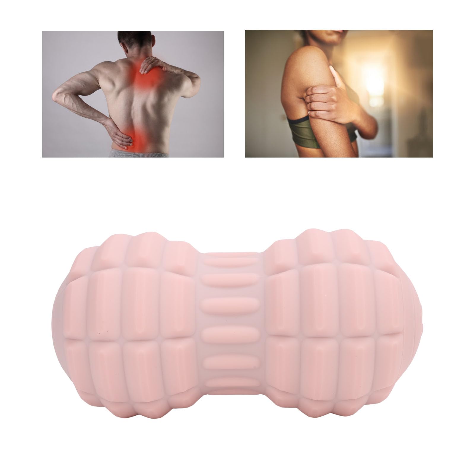 Fabater Bola de Masaje Vibratoria, Rodillo Masajeador Eléctrico de Tejido Profundo de 4 Velocidades, Rodillo de Bola Masajeador con Punto de Disparo para Espalda, Cuello, Pie, Dolor (PINK)