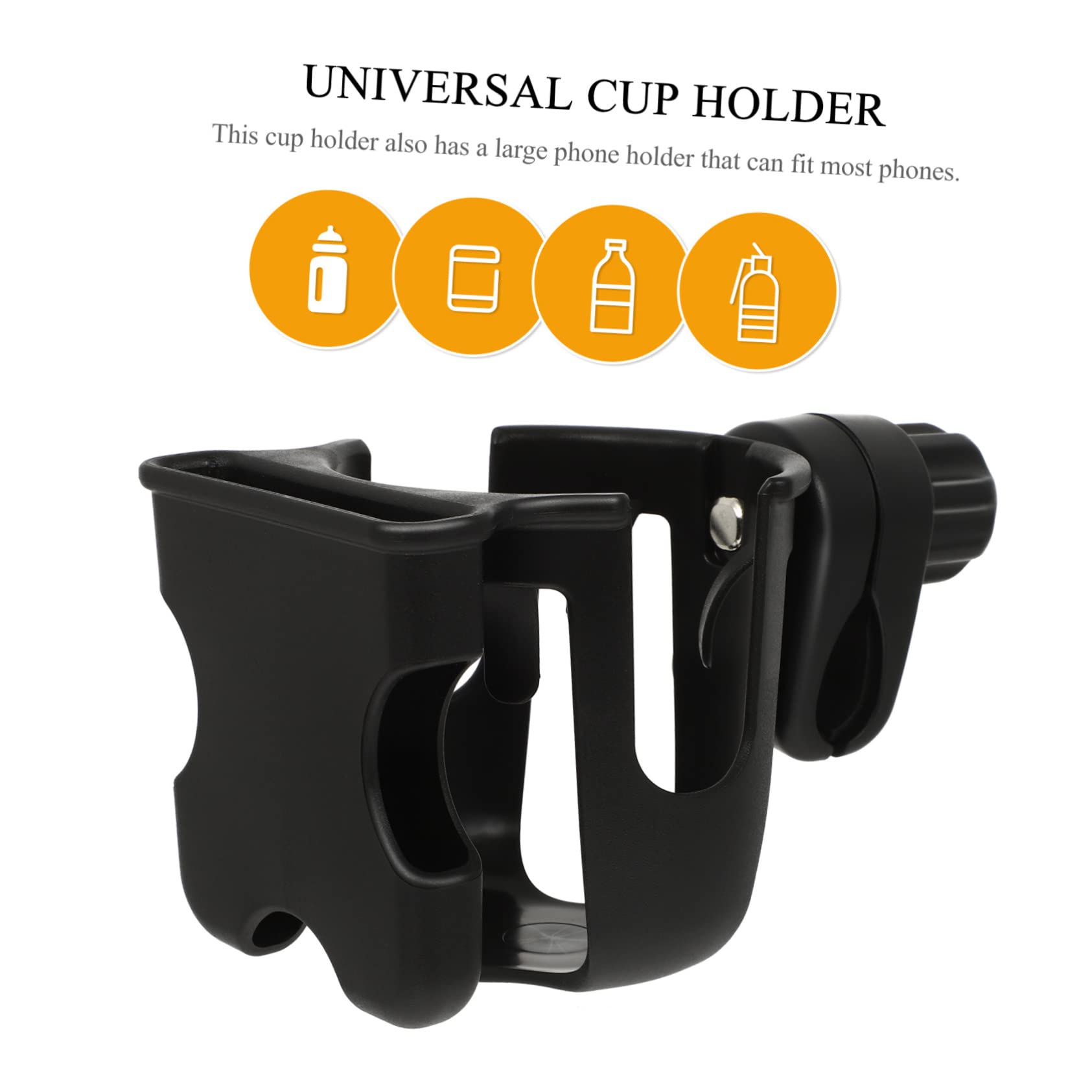 ifundom Stroller Bottle Rack Universal Cup Large Phone Lightweight Simple to Install Handheld Feeding Bottle Fit for Stroller Bike Scooter