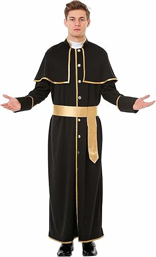 Disfraz de Halloween para hombre del Padre Celestial, disfraz de predicador del Evangelio del Sacerdote, Multicolor