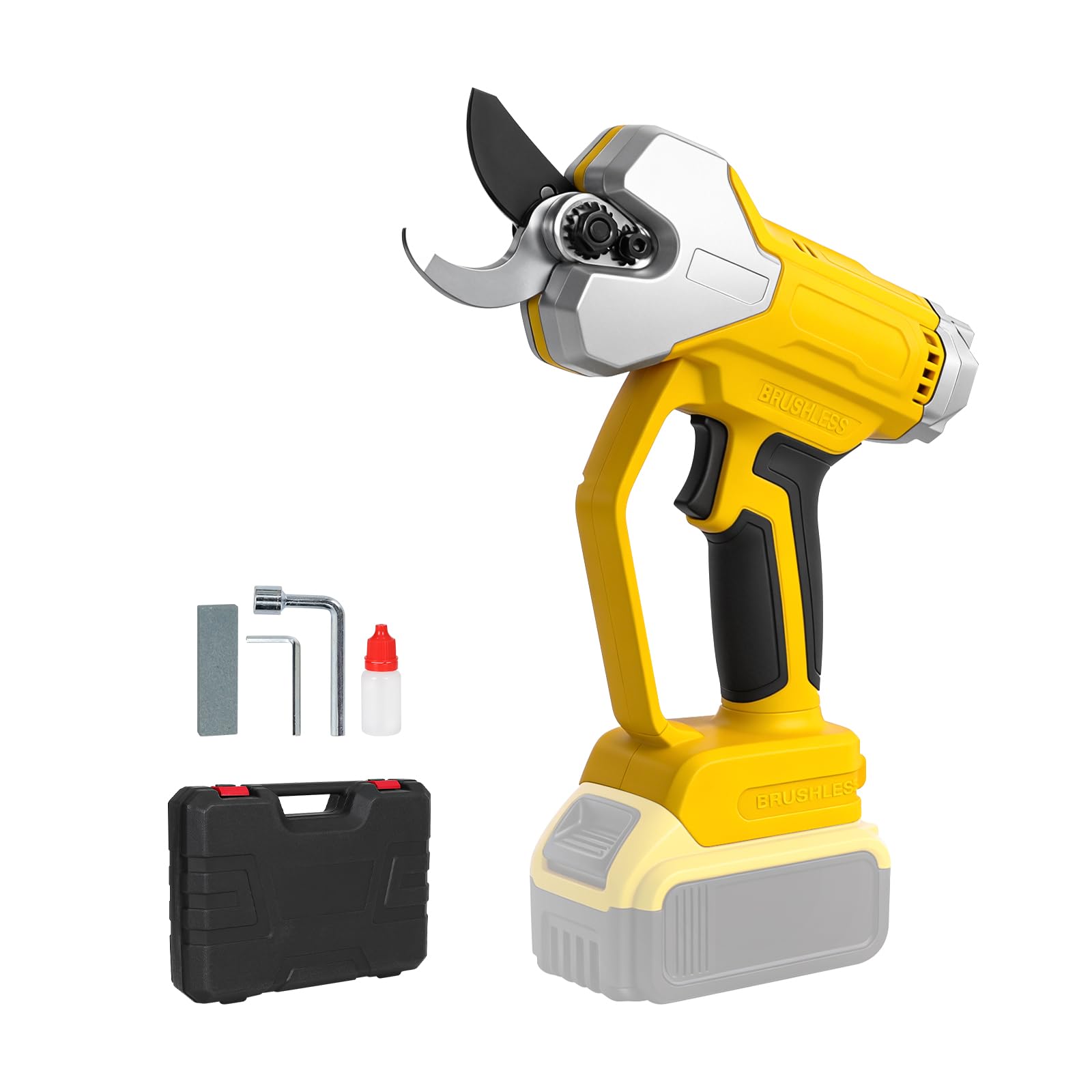 Brushless Electric Pruning Shears for Dewalt 18V 20V Battery, 35mm Cutting Diameter Electric Secateurs with LCD Cutting Counter, 18000RPM Cordless Pruning Shears