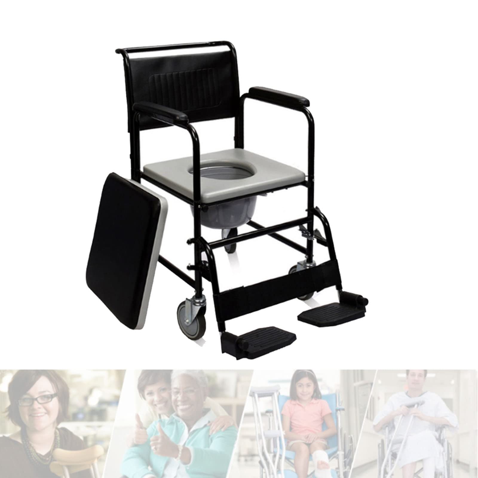 Buy Bedside Commode Chair, Mobile Toilet Wheelchair, Toilet Seat with