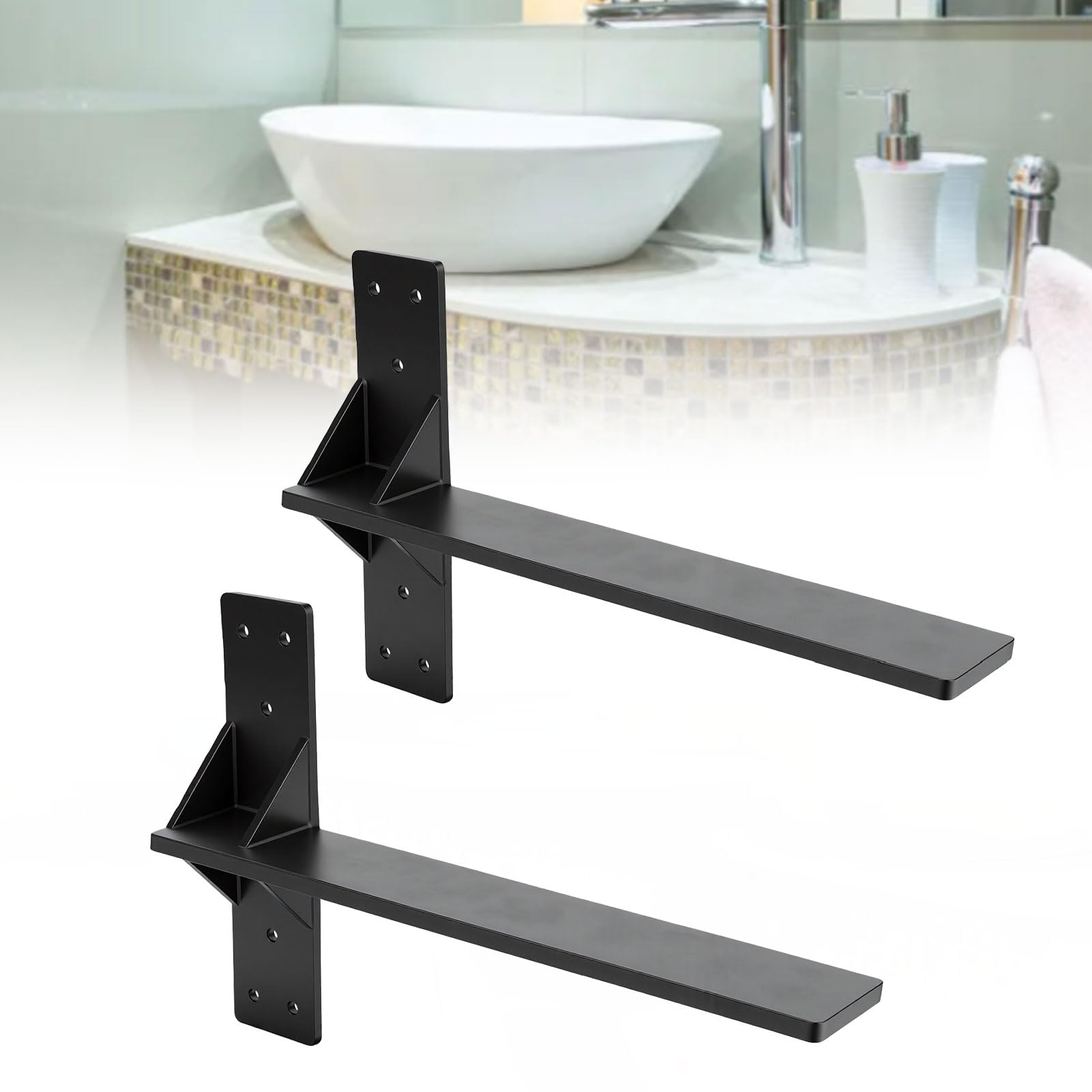 Jeffergarden 2PCS Staffe per Mensola Flottante da 10 Pollici a T Nascoste
