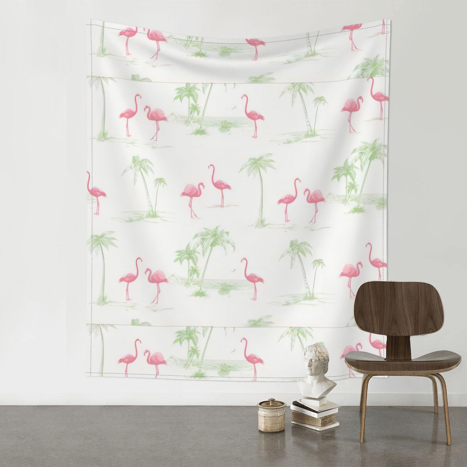 YYHWHJDE Pink Flamingos Prints Wall Tapestry 60x51in - High-Grade Polyester Throw for Dorm Room Decor, Beach Blankets & Home Accent