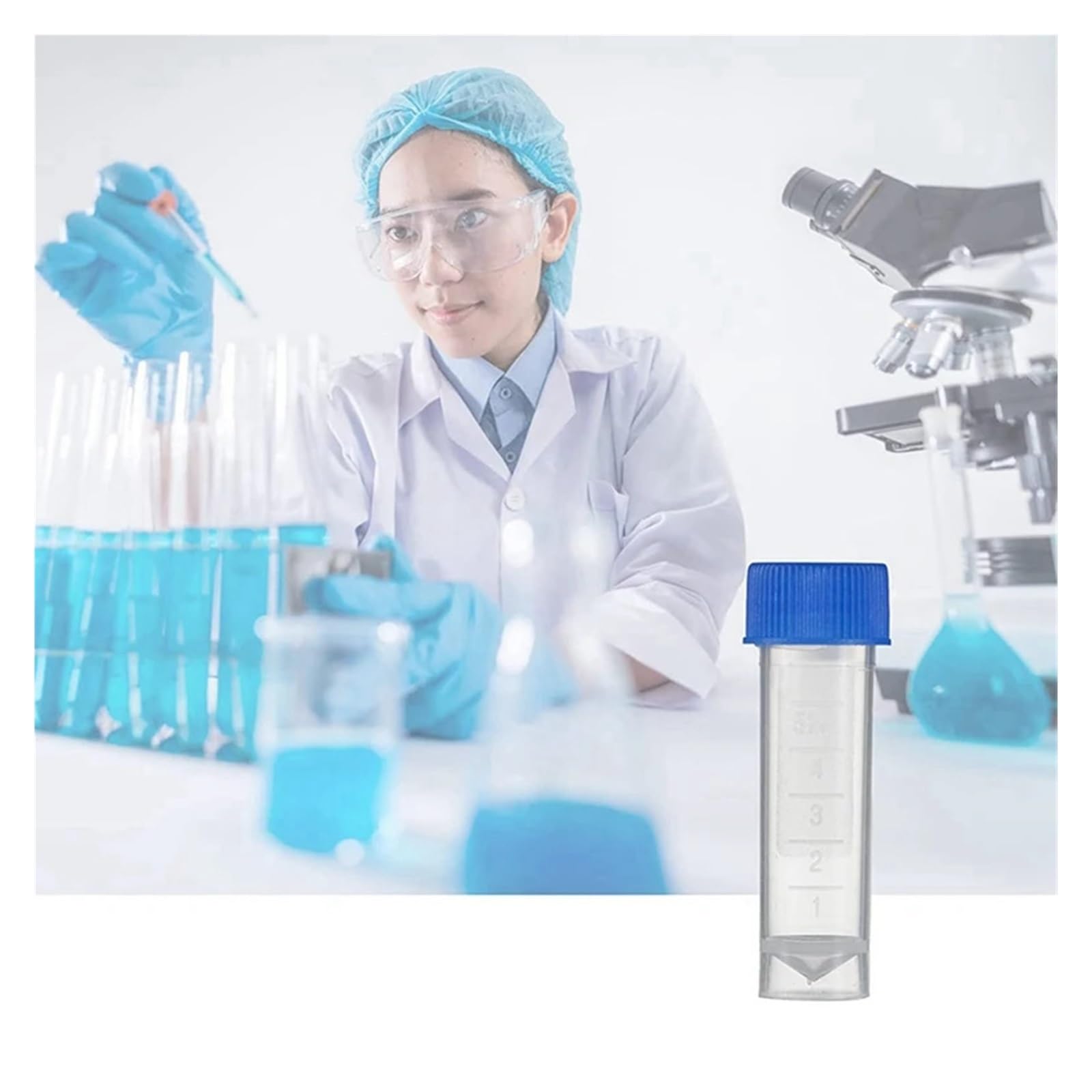 EDVTK35 400Pcs 5Ml Plastic Graduated Vial Storage Container Test Tubes With Screw Caps