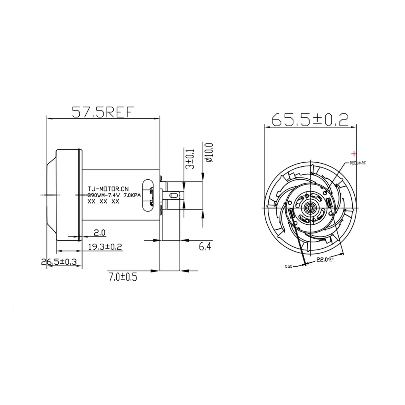 Silnik próżniowy DC7.4V 50W Mały silnik AGD Mały silnik próżniowy o dużej prędkości prądu stałego