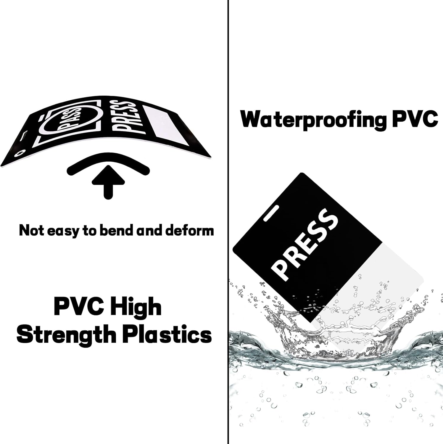 25 Sets of PVC Press Pass Cards Press Party Pass Award Night, Press Pass Novelty ID Badges Perfect Photography Shooting for Concerts, Events, Birthday Parties,Museums，Exhibitions,Press Interviews