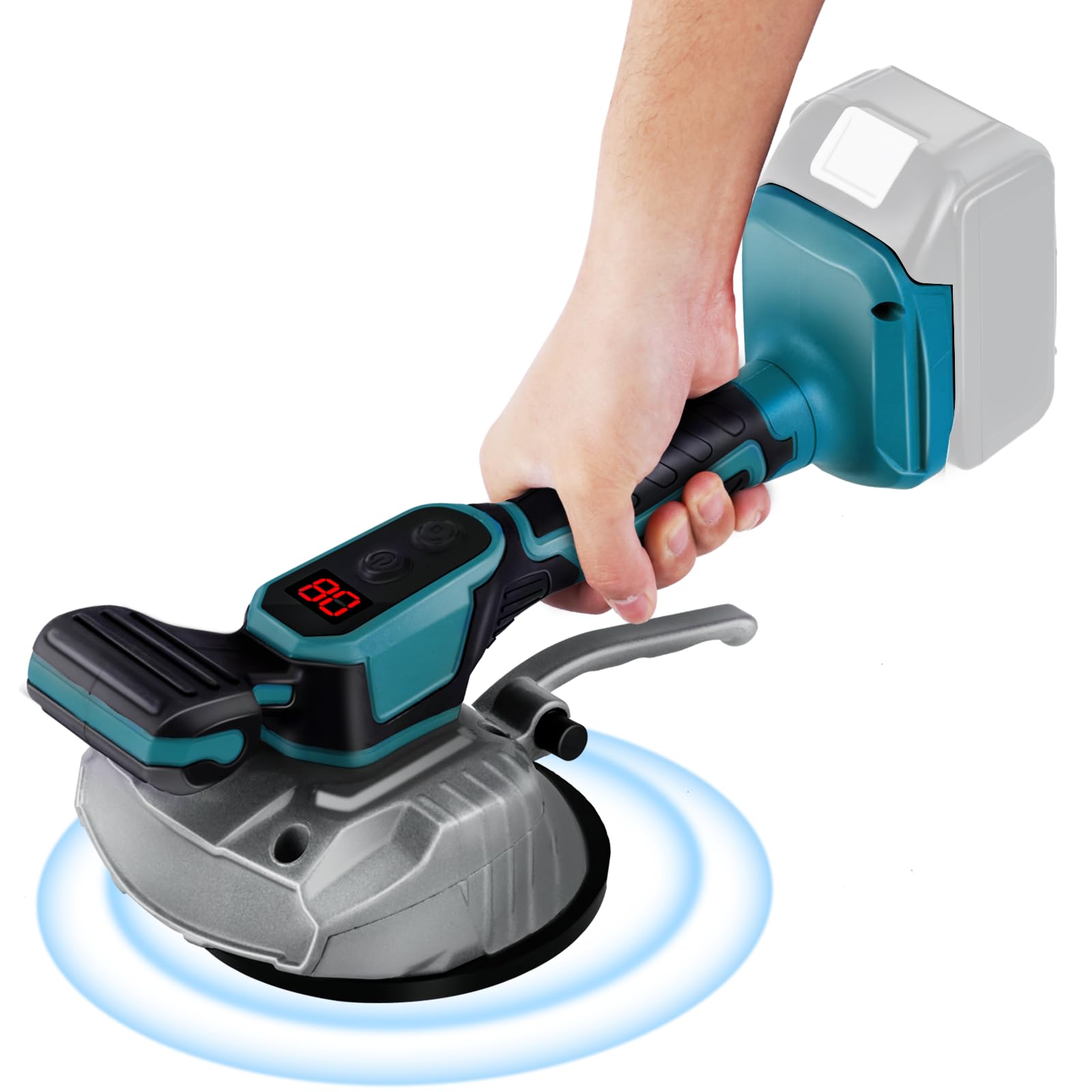 Photo 1 of ***NO BATTERY*** YJINGRUI Tile Vibration Leveling Machine, for Makita 18V Max Battery, Cordless Tile Installation Tool, Tiler Vibrator Tool with 8 Speed, Suction Cup, Digital Display for Floor Tile Wall (No Battery)