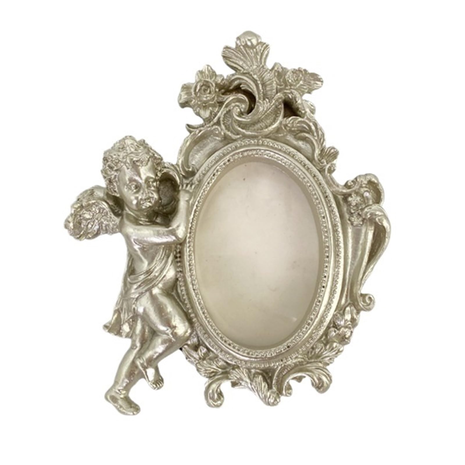 Nostalgic Vintage Photo Frame Decorative Angel Resin Home Decor And Desktop Memory Collectibles for home decor(C)