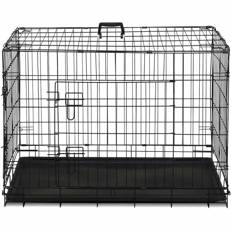 IDMarket - Cage de Transport pour Chien Taille M/L 91 x 57 x 63,5 CM Caisse Pliante avec poignée et Plateau