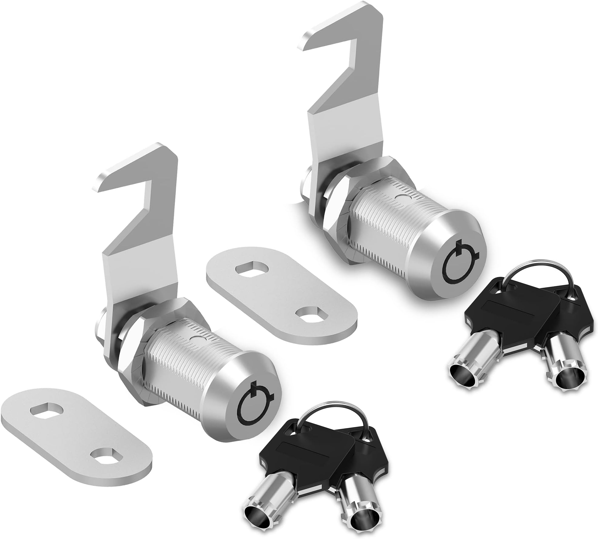 Hecfu 2 Pack Toolbox Locks with Keys, 1-1/8" Tubular Cam Lock Keyed Alike, Ho...