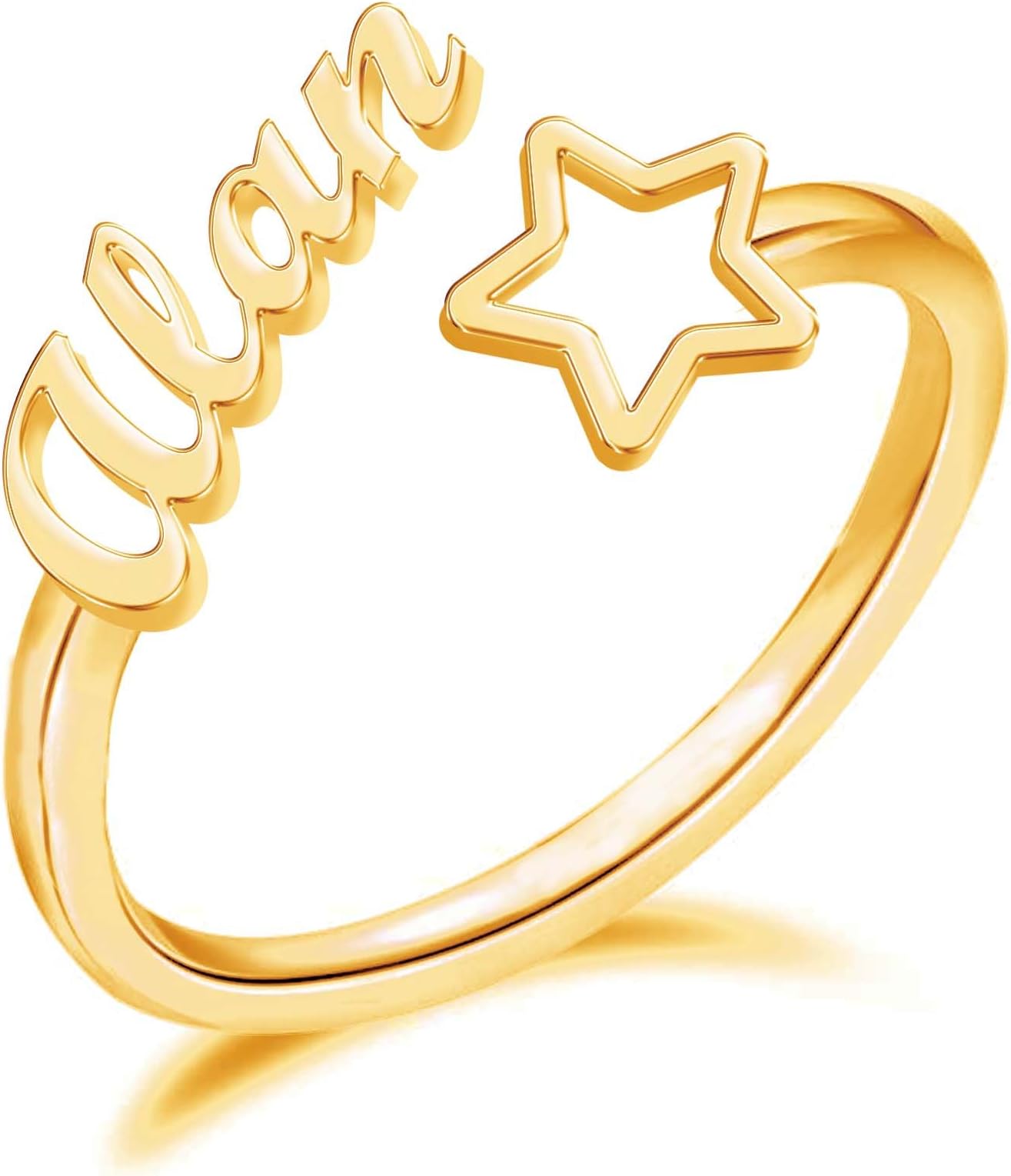 Personalized Name Ring for Women, Customized Promise Heart Birthstone Pearl Ring for Her Adjustable Couples Rings with Name Jewelry Gift