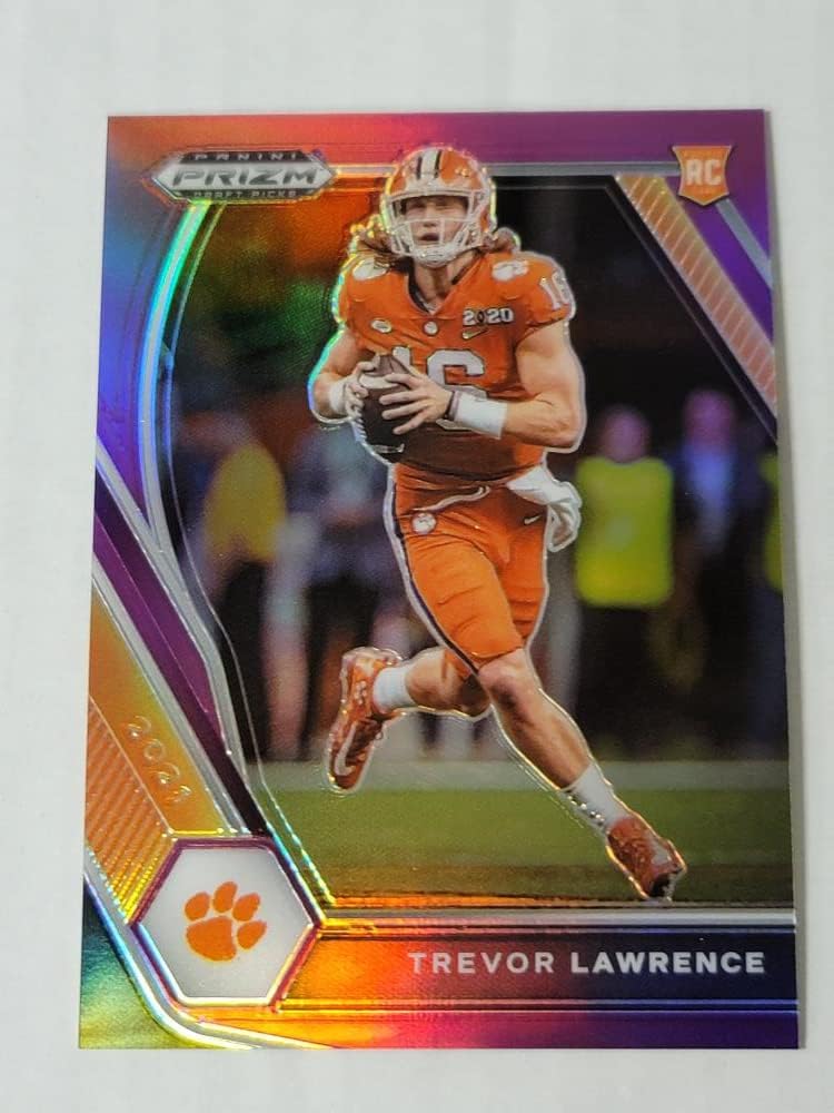 Football NFL 2021 Panini Prizm Draft Picks Prizms Purple #106 Trevor Lawrence RC NM Near Mint #41/75