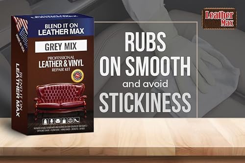 Leather Max Grey Mix Vinyl and Leather Repair Kit - Restorer of Your Furniture, Jacket, Sofa, Boat or Car Seat, Easy Instructions to Match Any Grey Color, Restore Any Material, Bonded, Italian - Thumbnail 7