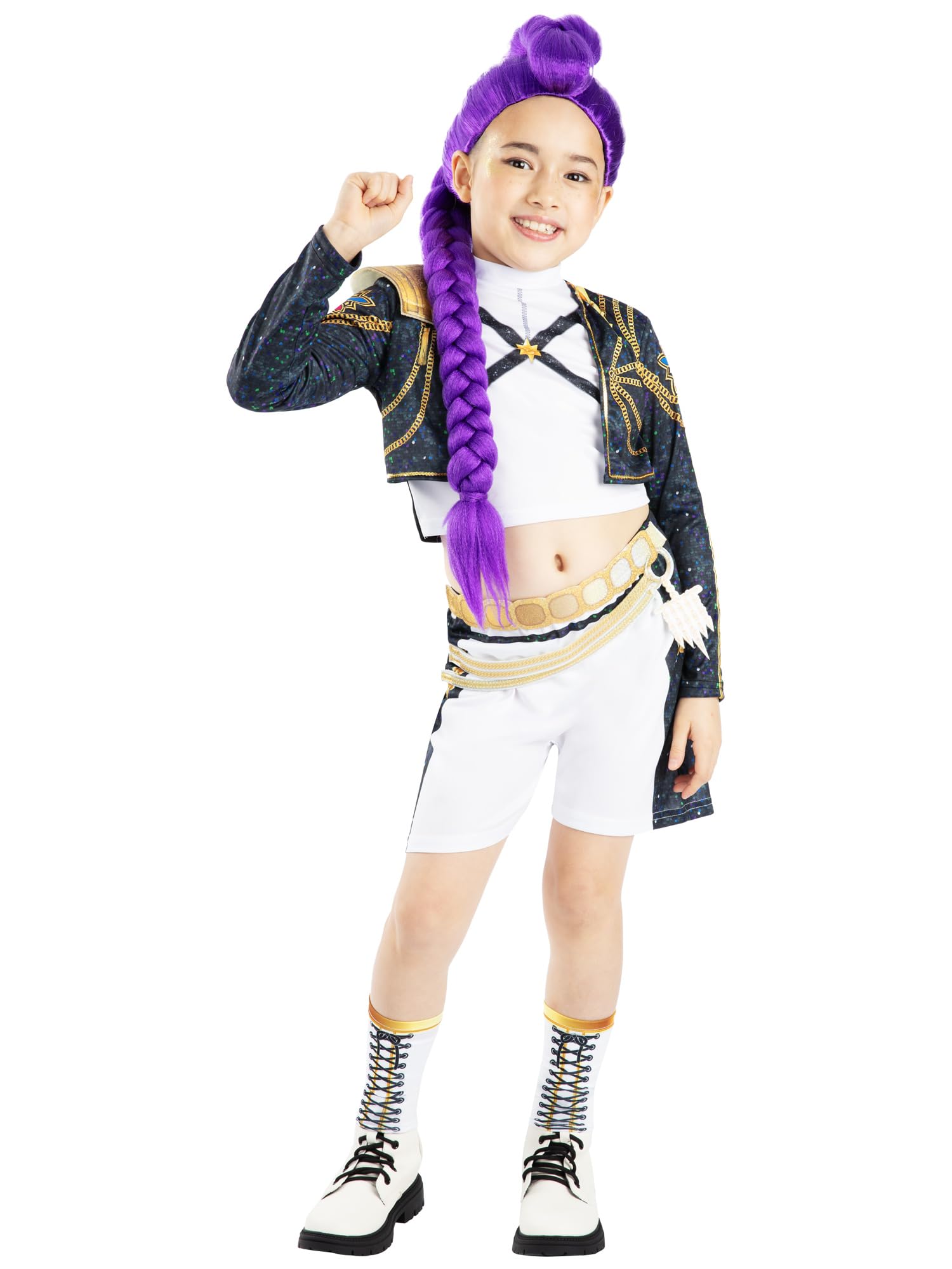 Rubies Official Netflix K-Pop Demon Hunters Deluxe Rumi Golden Child Costume, Kids Fancy Dress