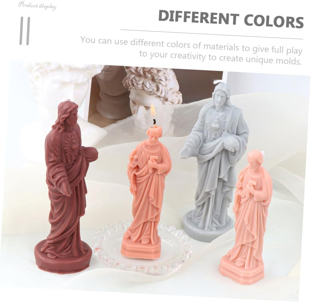 Jesus Shaped Silicone Candle Mold DIY Small Handmade Soap and Scented Candle Making Mold for Religious Craft Supplies