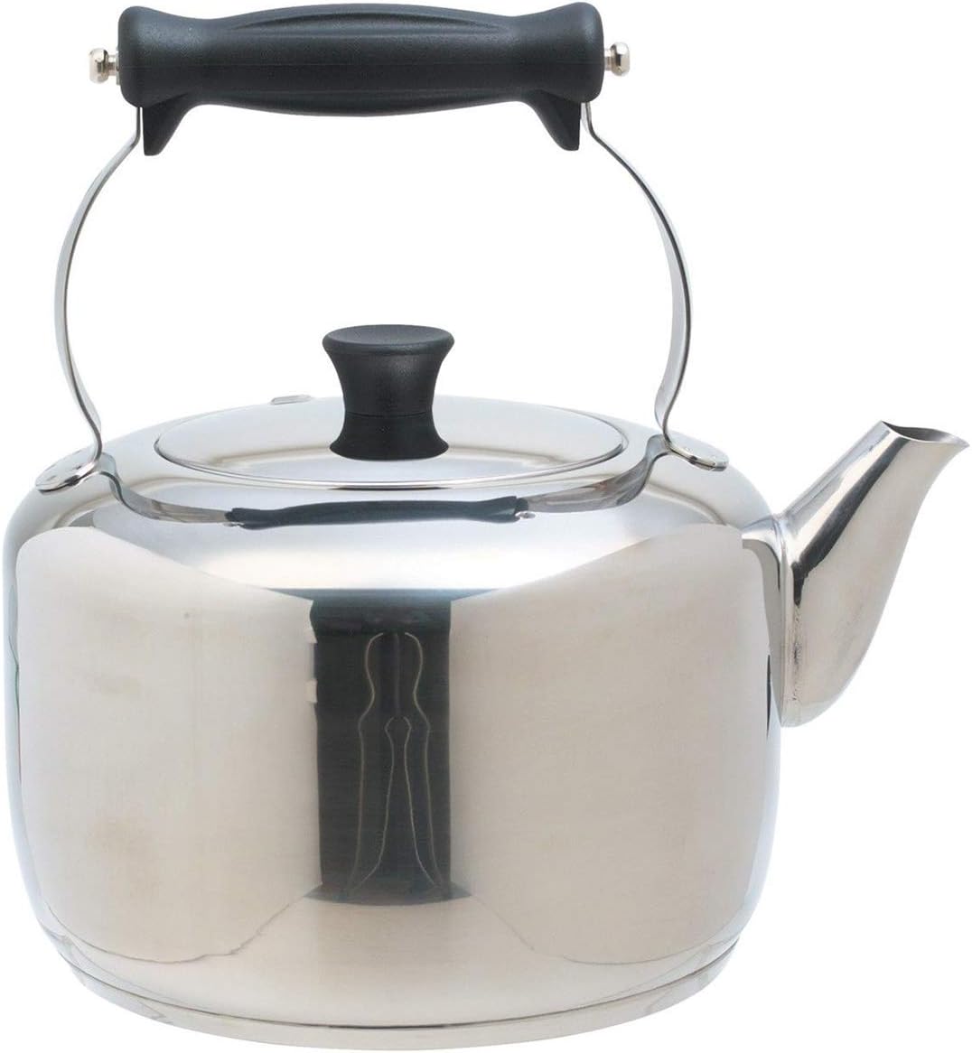 MasterClass Heavy Duty Induction-Safe Stovetop Kettle, 2 Litres (3.5 Pints) - Stainless Steel, Silver