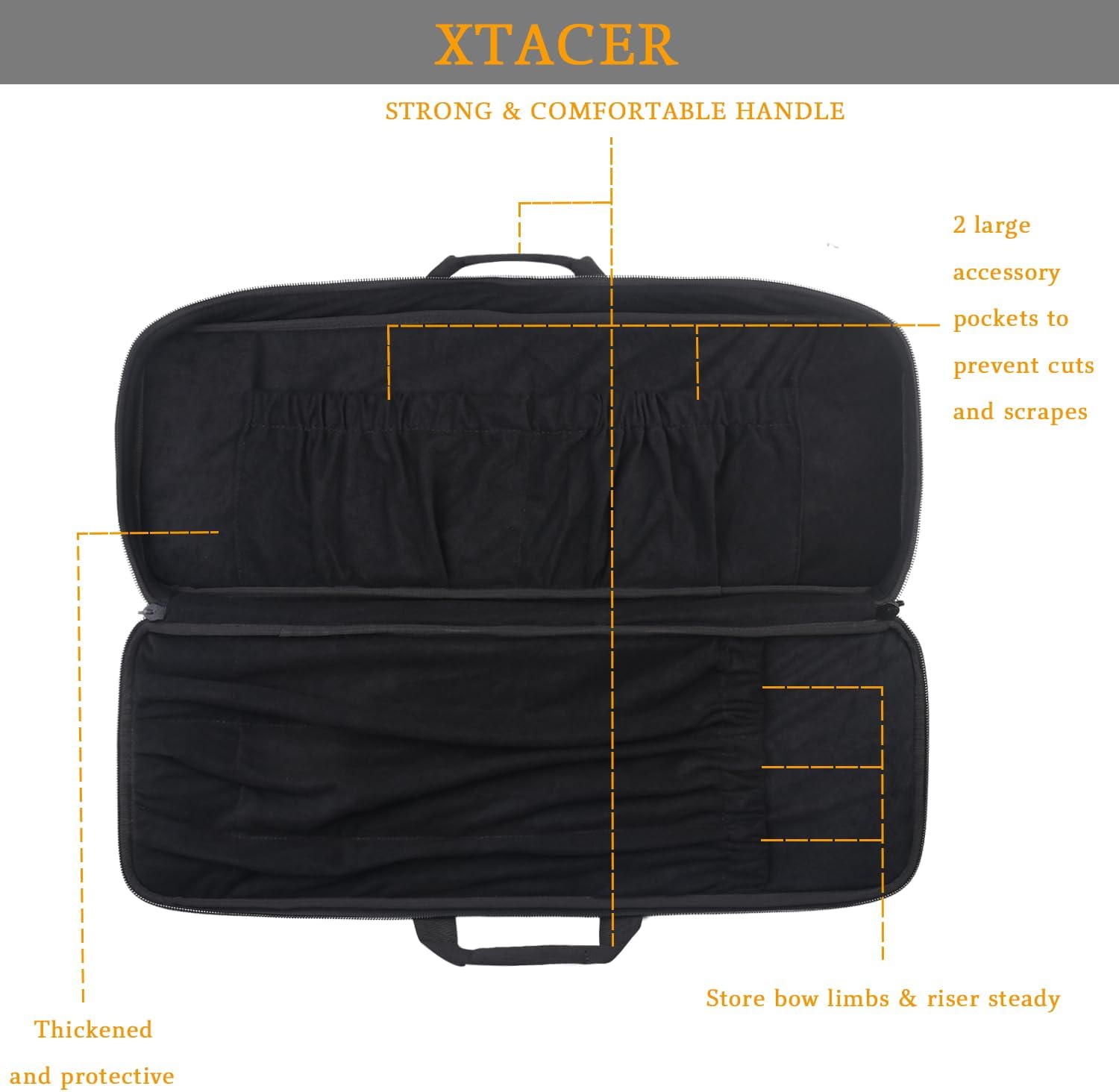 XTACER Tactical Bow Case MOLLE Recurve Takedown Bow Case Fully Padded Case
