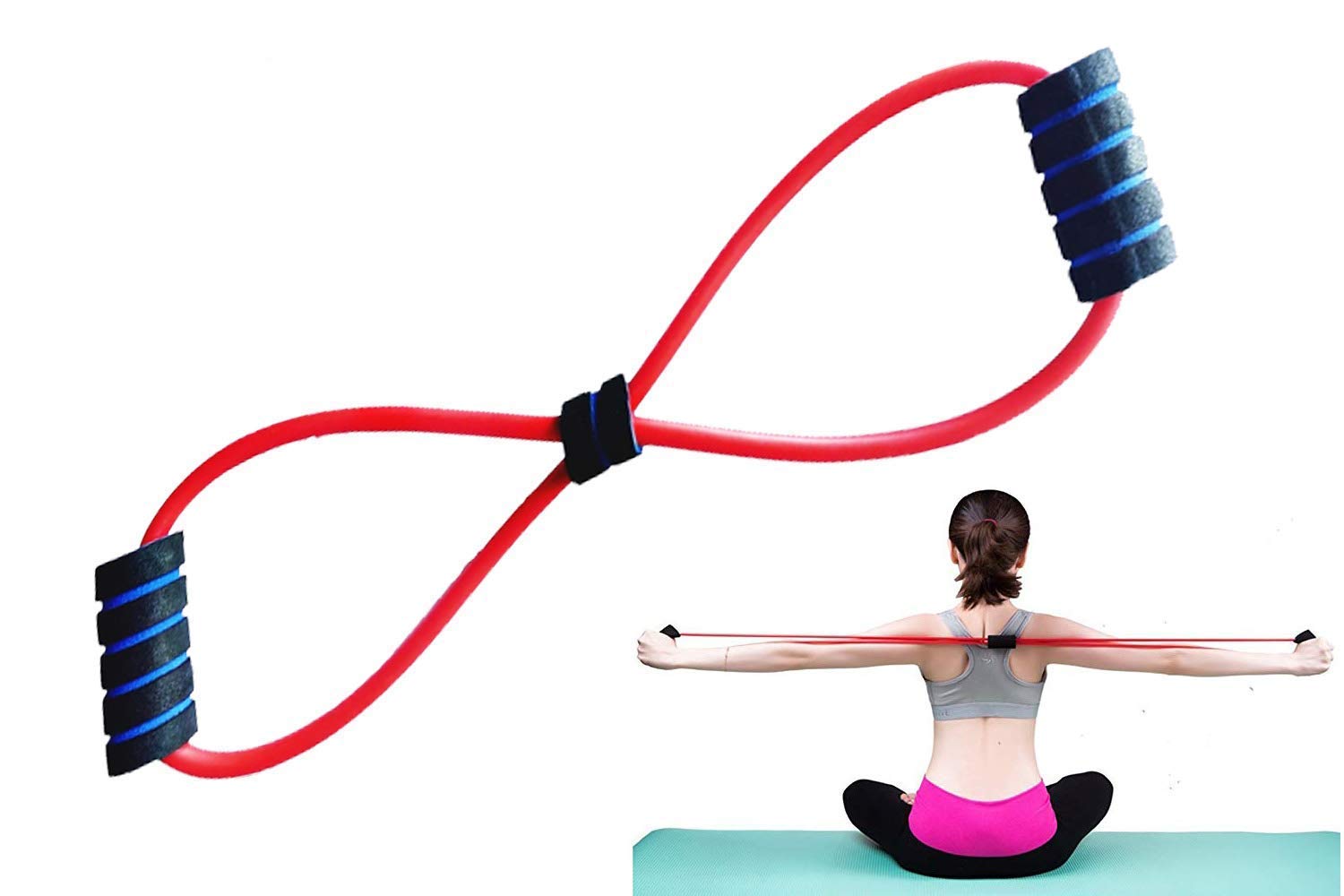 SPOCCO | Chest Expander Resistance 8 Pulling Rope Bands Muscle Workout Stretcher Shoulder Exerciser Fitness Home Gym Equipment Latex Tube Hand Wrist Arm Gripper Exercise Sports Yoga-Pilates | RB196 (B09Z7YDBSD) Amazon Price History, Amazon Price Tracker