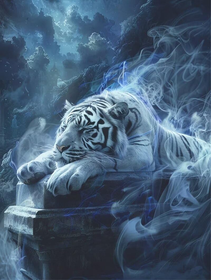 Diamond Painting Tiger Diamond Painting Kits for Adults, DIY 5D Animal Diamond Art Kits For Adults, Gem Art Embroidery Crafts Round Full Drill Diamond Dots, for Wall Art Room Decor Gifts 24x32in