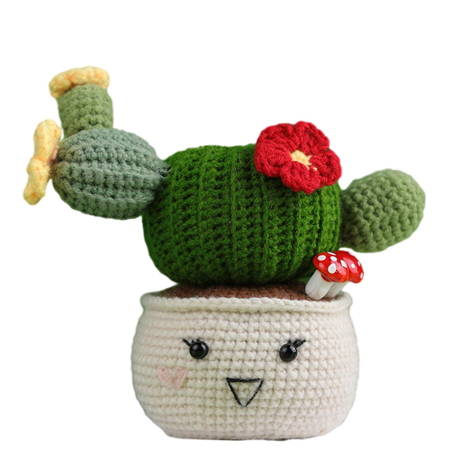 Yrohgkpn Cactus Kits Plant Crochet Yarn Set Cute Animal Crochet Kits Beginners With English Video Animals Starter Beginners Plant Yarn Set