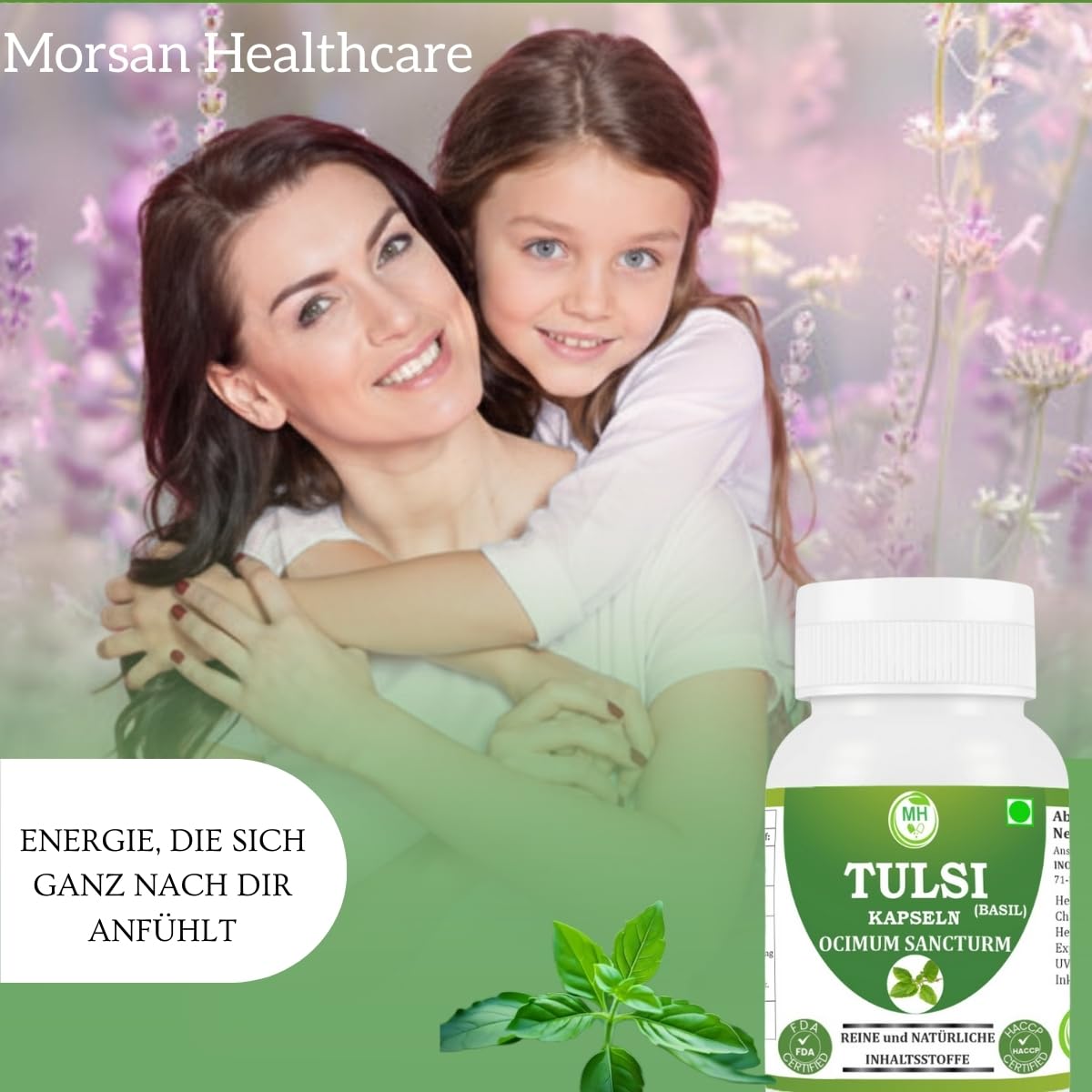 Tulsi Kapseln (Heiliges Basilikum – Ocimum sanctum) | Ayurvedisches pflanzliches Nahrungsergänzungsmittel | 240 Vegane Kapseln (Packung mit 4), Vegan & Glutenfrei