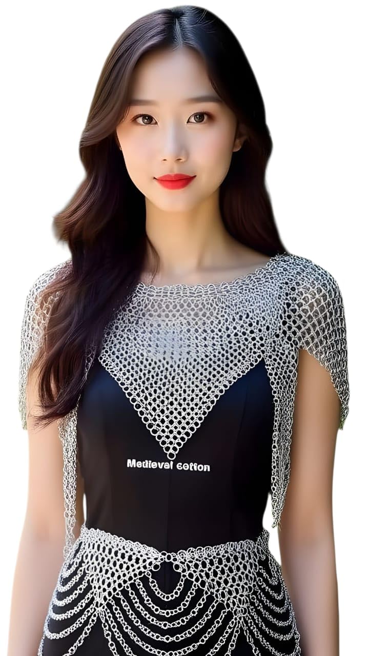 Handmade Chainmail Bikini Armor Top & Belt Set – Aluminum Butted Rings, Medieval Fantasy Costume, LARP, Festival & Cosplay Wear