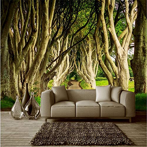 TIANXINBZ wallpaper wall murals wall stickers towering trees trees trail beautiful road landscape background wall,200cm(W) x140cm(H)