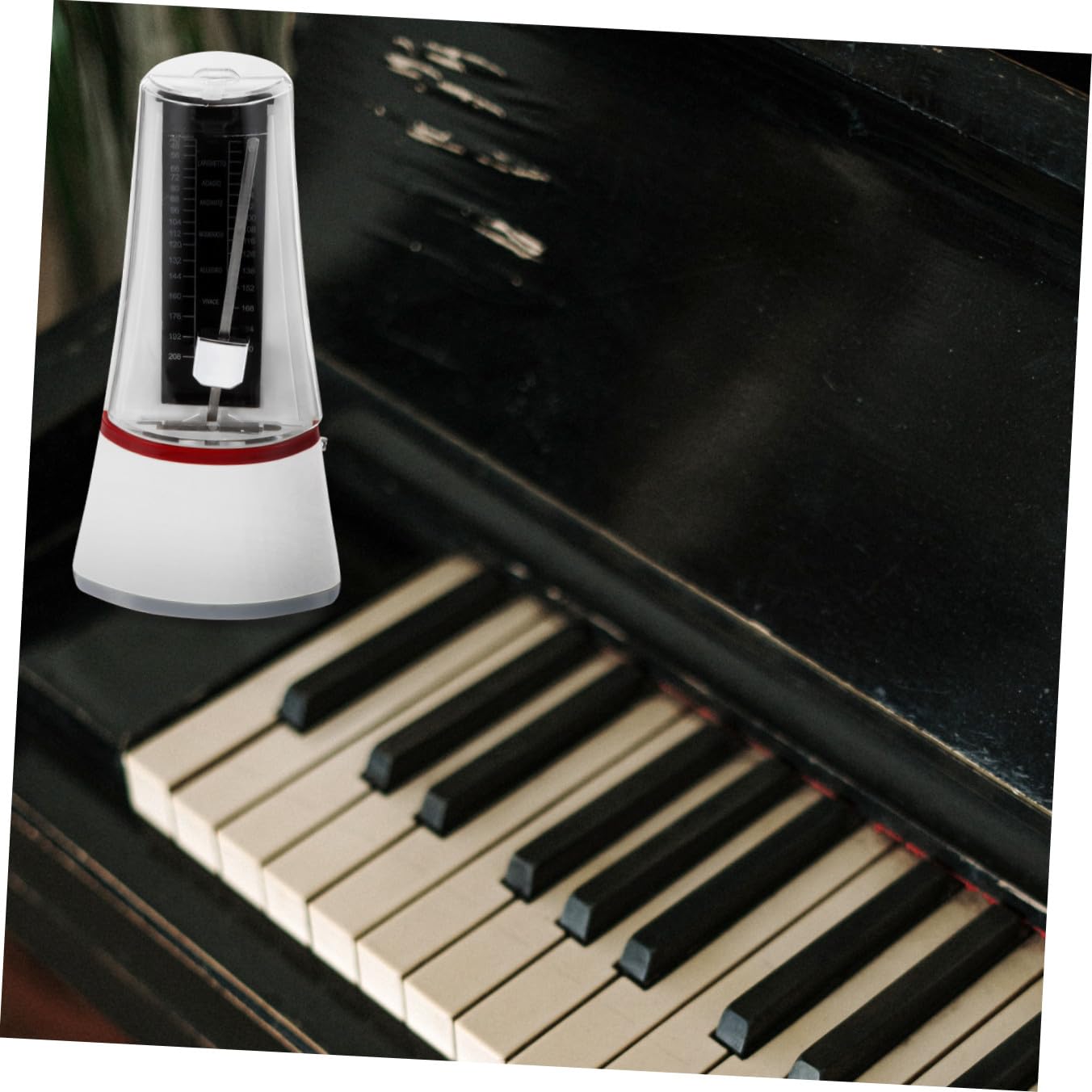FRCOLOR Weißes Mechanisches Metronom aus ABS und Metall für Klavier und Erhu mit Präzisem Takt und Breitem Schlagbereich für Anfänger und Musikübungen