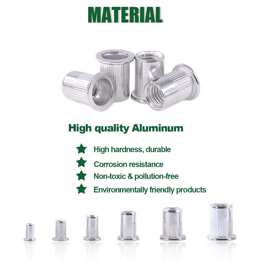 Snapklik.com : Keadic 160Pcs M3 M4 M5 M6 M8 M10 Metric Rivet Nut ...