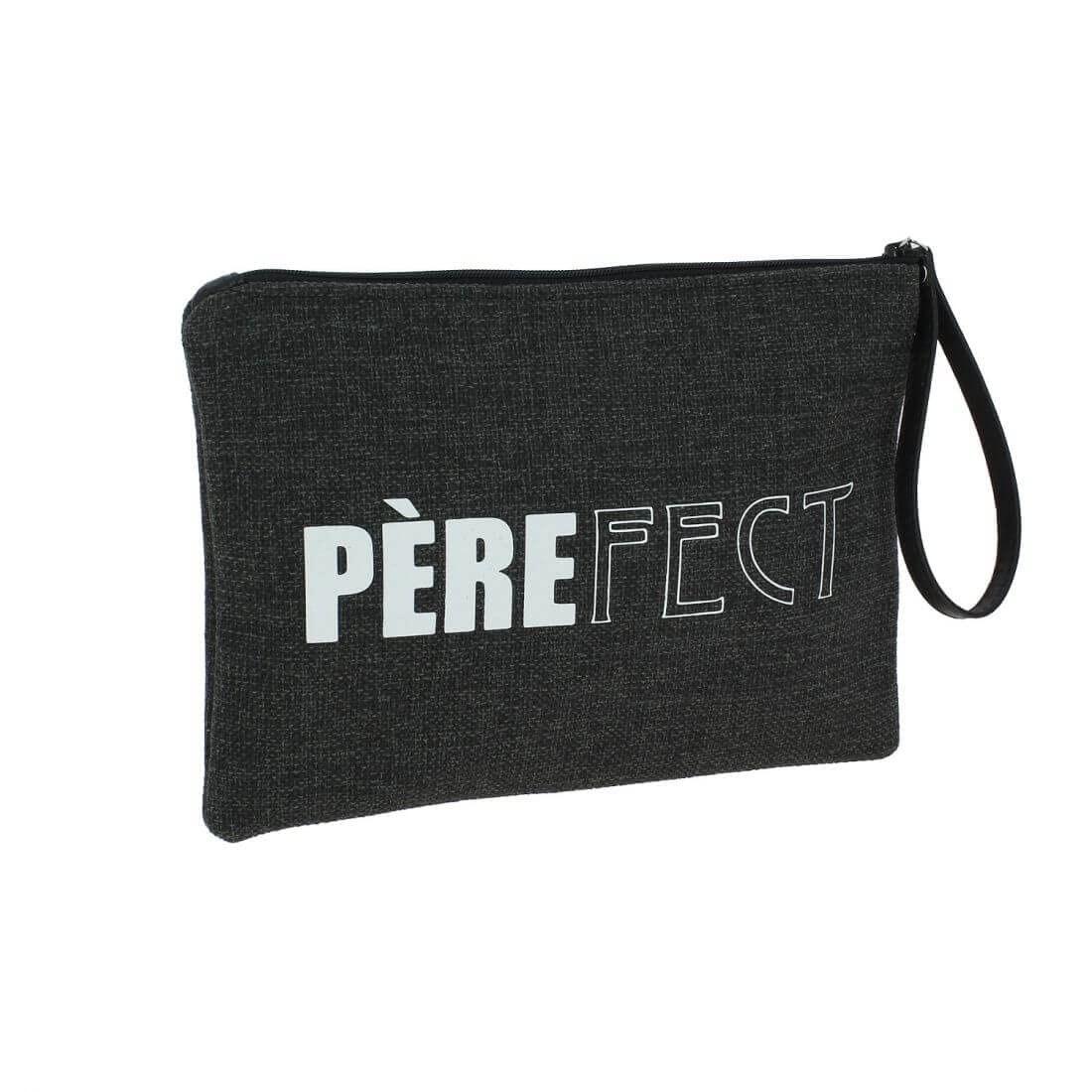 Trousse de toilette gris anthracite pour vos voyages : le modèle Perefect d'Emmanuel Création