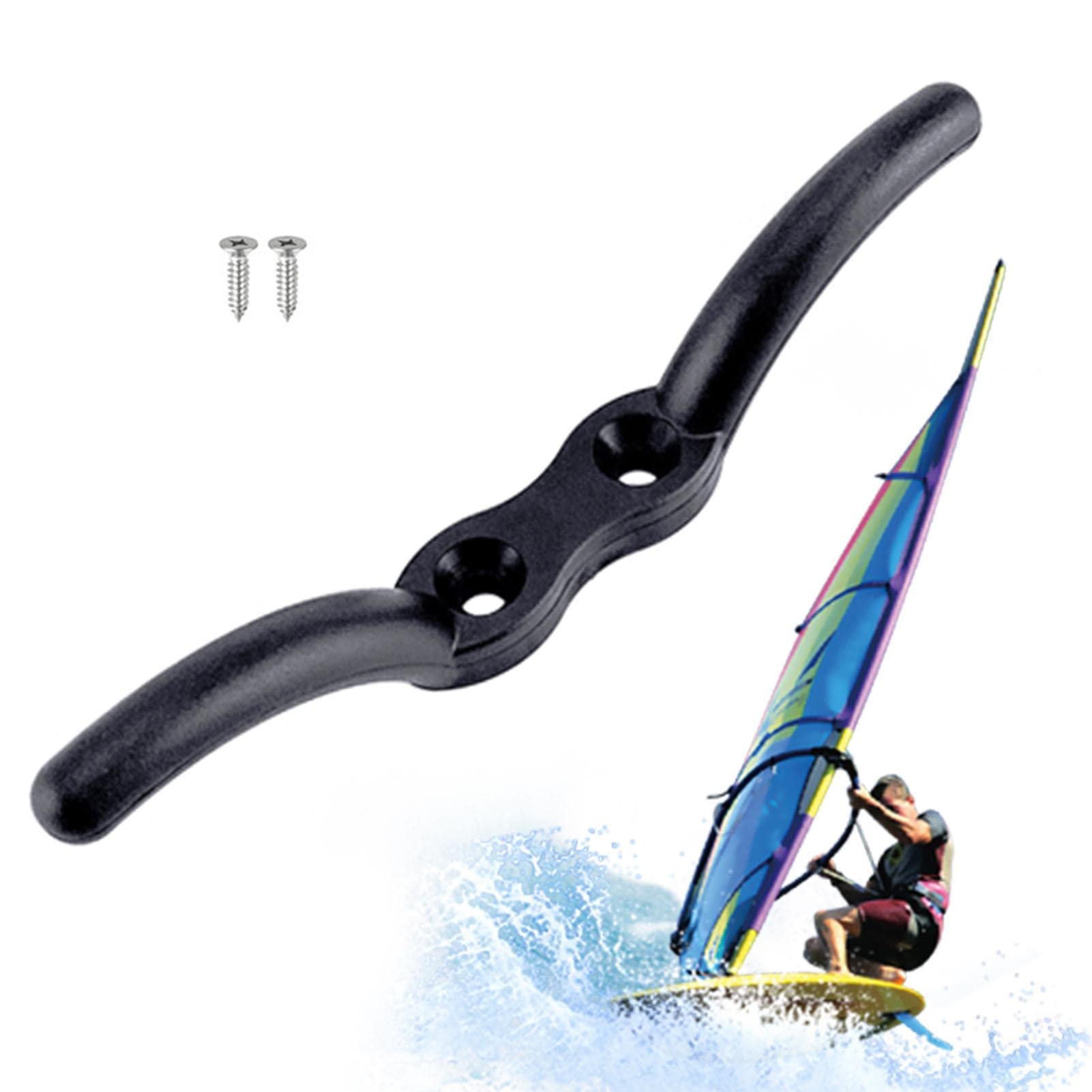 Petufun 113Mm Rope Tie Off Cleat - Nylon Black Rope Cleat Marine Grade | Flagpole Cleat Hook For Fixed Rope Or Home Decor For Flagpole, S, Awnings, Tarps