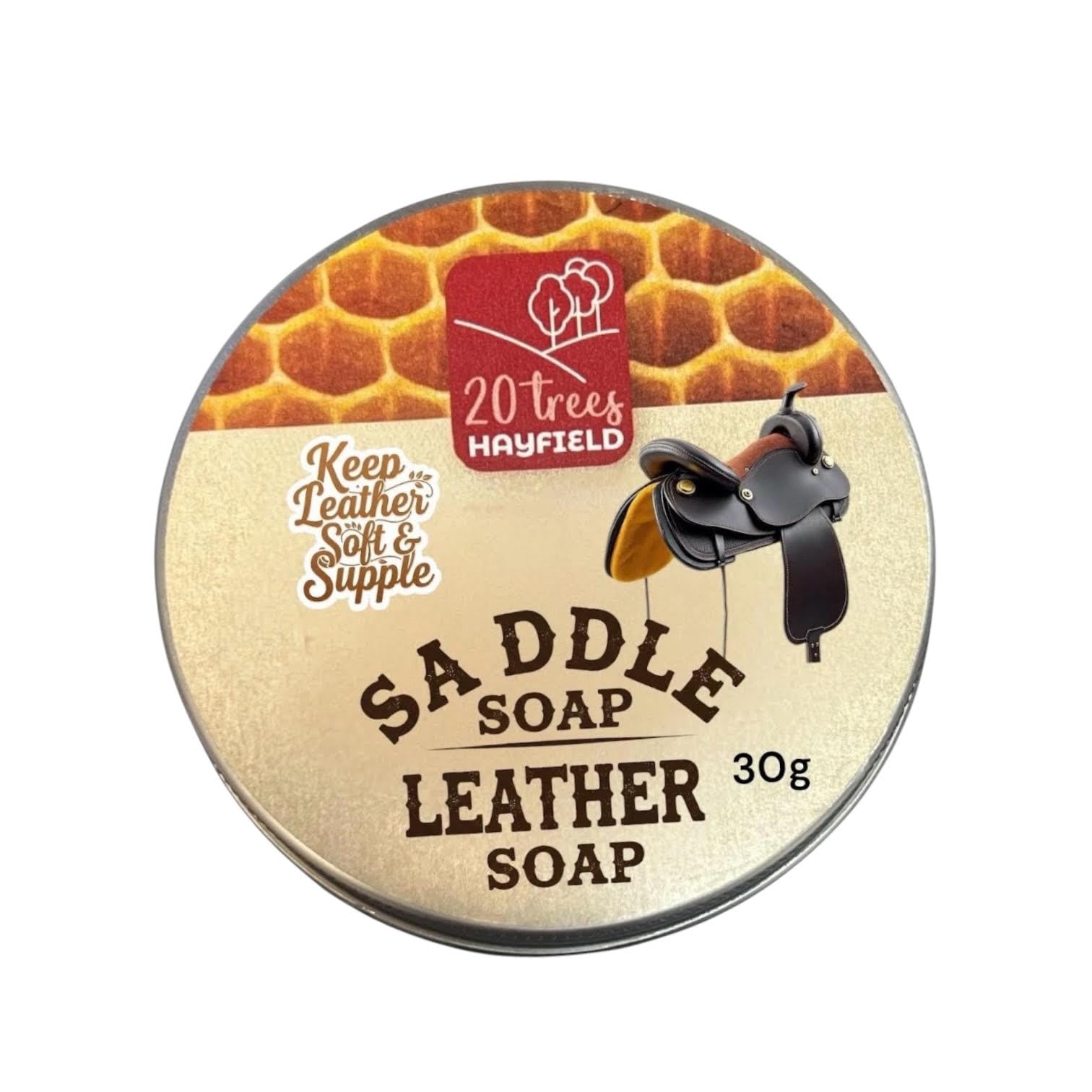 Leather Saddle Soap 20 Trees, 30g, Cleaner and Conditioner for Boots, Shoes, Sofas, Upholstery