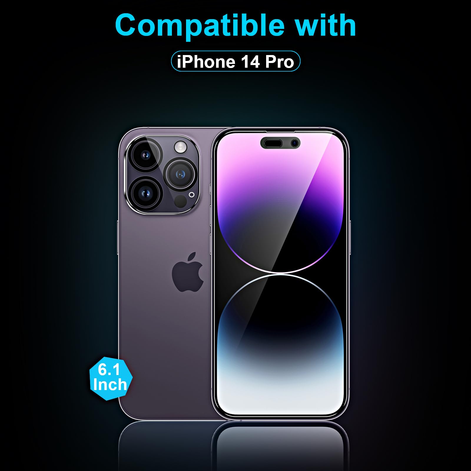 BIESHKJ[2+2Pezzi Per iPhone 14 Plus Pellicola Protettiva