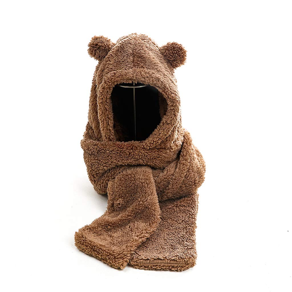 Sciarpa alla Moda Trend Sciarpa Sciarpa per Orecchie da Orso Carino Cappello One Piece cap Warm Plush Ear Protection Scarf