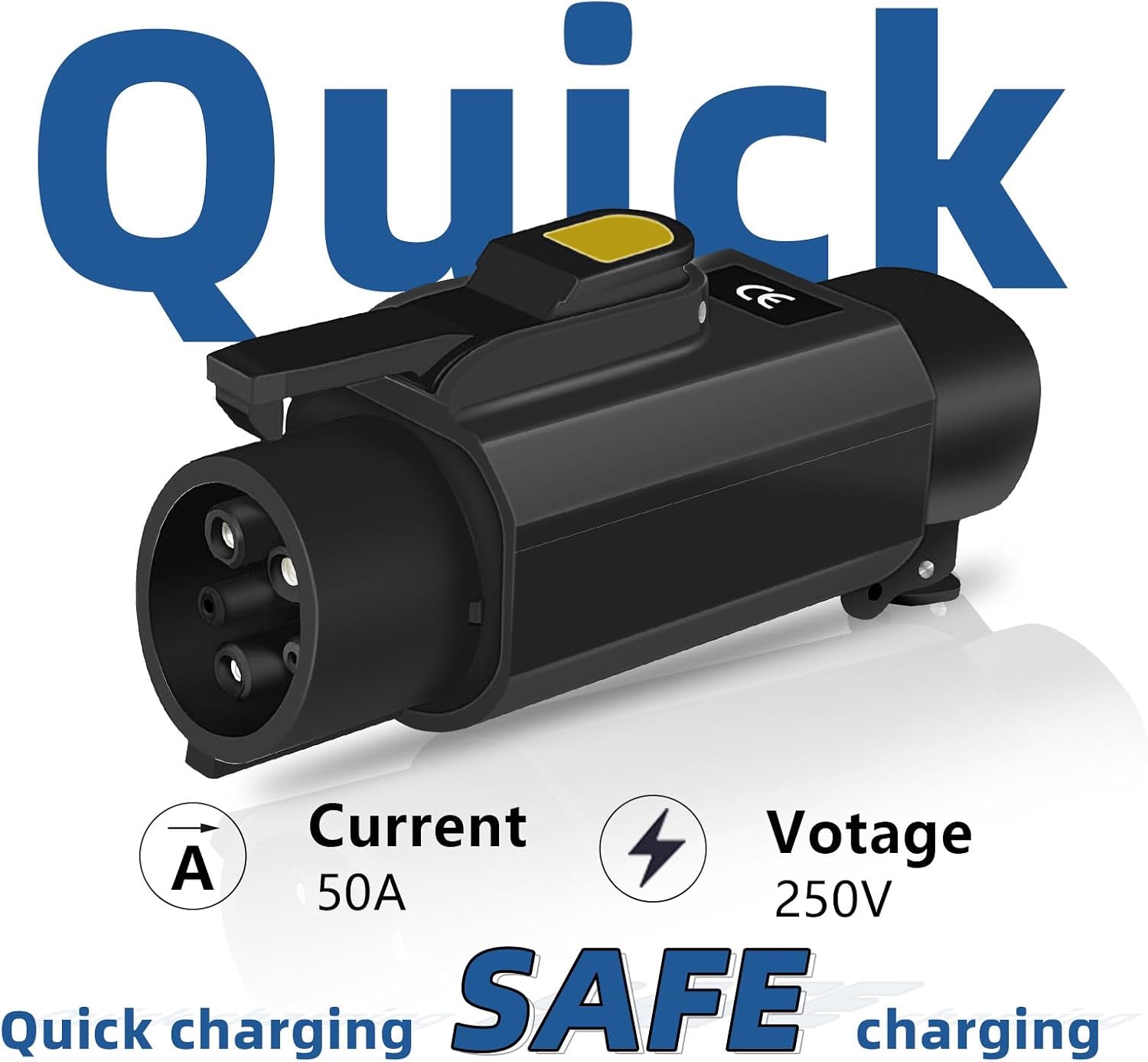 NACS to J1772 Charging Adapter for J1772 EVs Max 50A 11KW with Power-Off Button Temperature Protection Anti-Theft Lock Compatible with Tesla Wall Connector Destination Station Mobile Charger (Black)